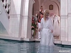 Bride gets ass spanked in pool