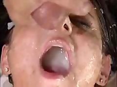 Brunette Ariana Gets Drenched In Cum And Fills Up Her Mouth