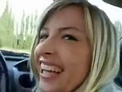 Blonde Teen Car Blow Job Swallows