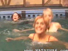 Three germanian teenies in the pool