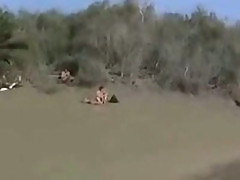 Two couple fucking on a public nudist beach